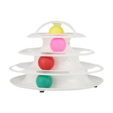 Miapet Tower of Tracks 4 Katlı Tüylü Yuvarlak Kedi Oyuncağı 24 x 13 Cm Beyaz