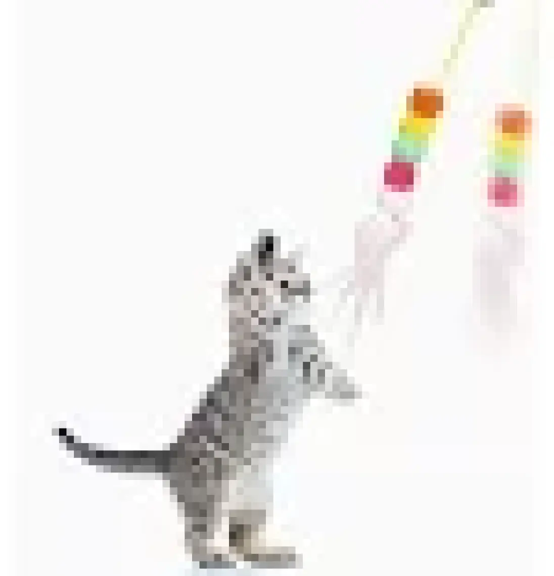 Tineke Elastik Kendinden Yapışkanlı Renkli Kedi Oyun Oltası Kedi Oyuncağı Yapışkanlı Olta Eğitim Oyuncağı