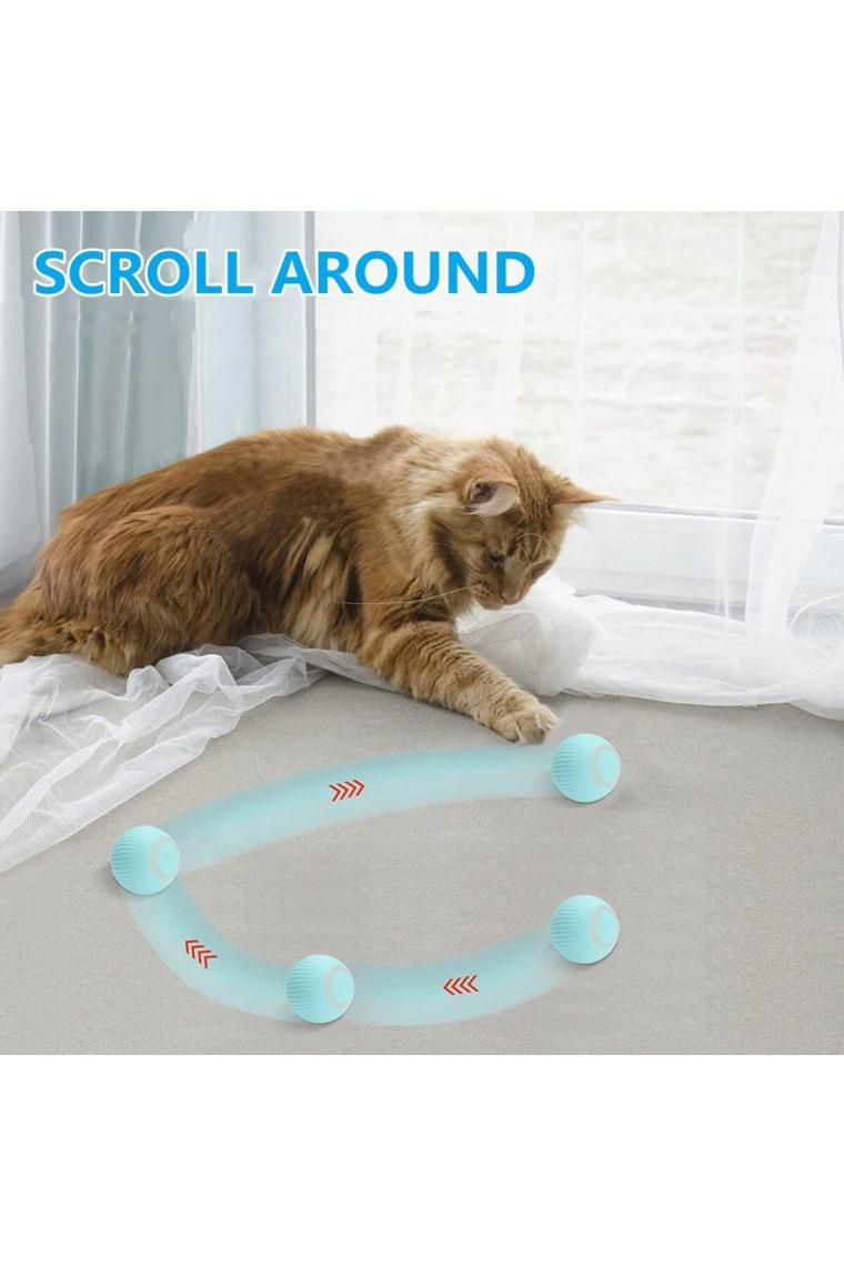 Hediye Filesi Şarjlı Kedi Oyun Topu Interaktif 360 Derece Dönen Kedi Oyuncağı Oto Hareket Eden