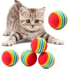 Cmt 2 Adet Gökkuşağı Renkli Kedi Köpek Oyun Topu 4,2 cm