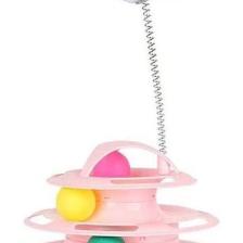 Miapet Tower of Tracks 4 Katlı Tüylü Yuvarlak Kedi Oyuncağı 24 x 13 Cm Pembe