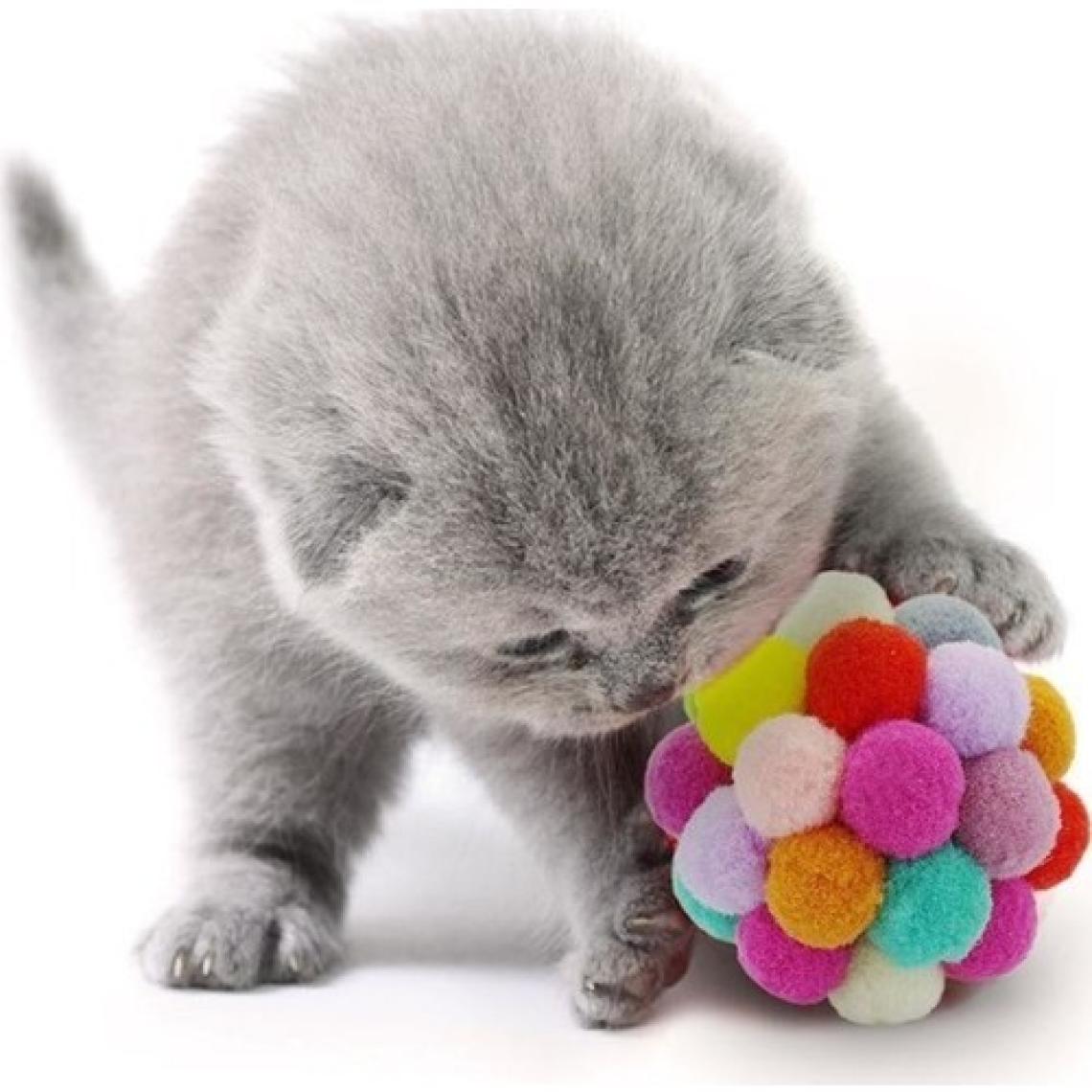 Mixpet Renkli Ponpon Top Kedi Oyuncağı 5 cm