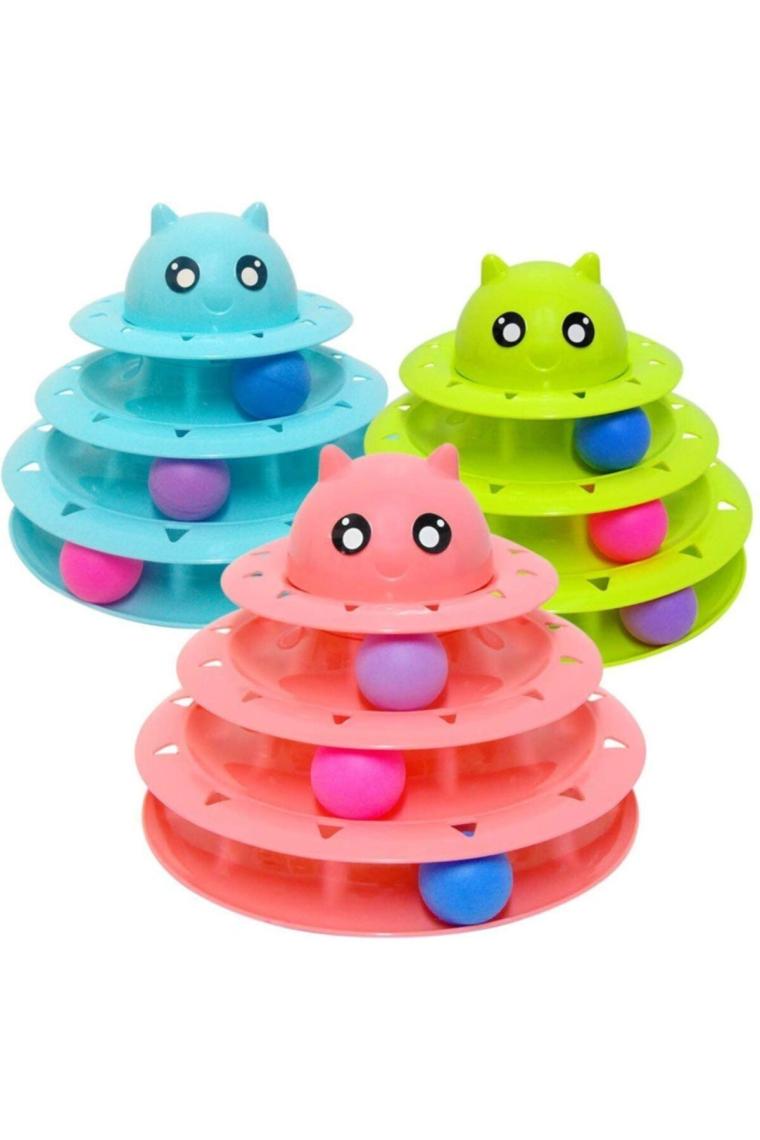 Nunbell 3 Katlı Kedi Oyuncağı Kedi Başlıklı Fare Oyunlu