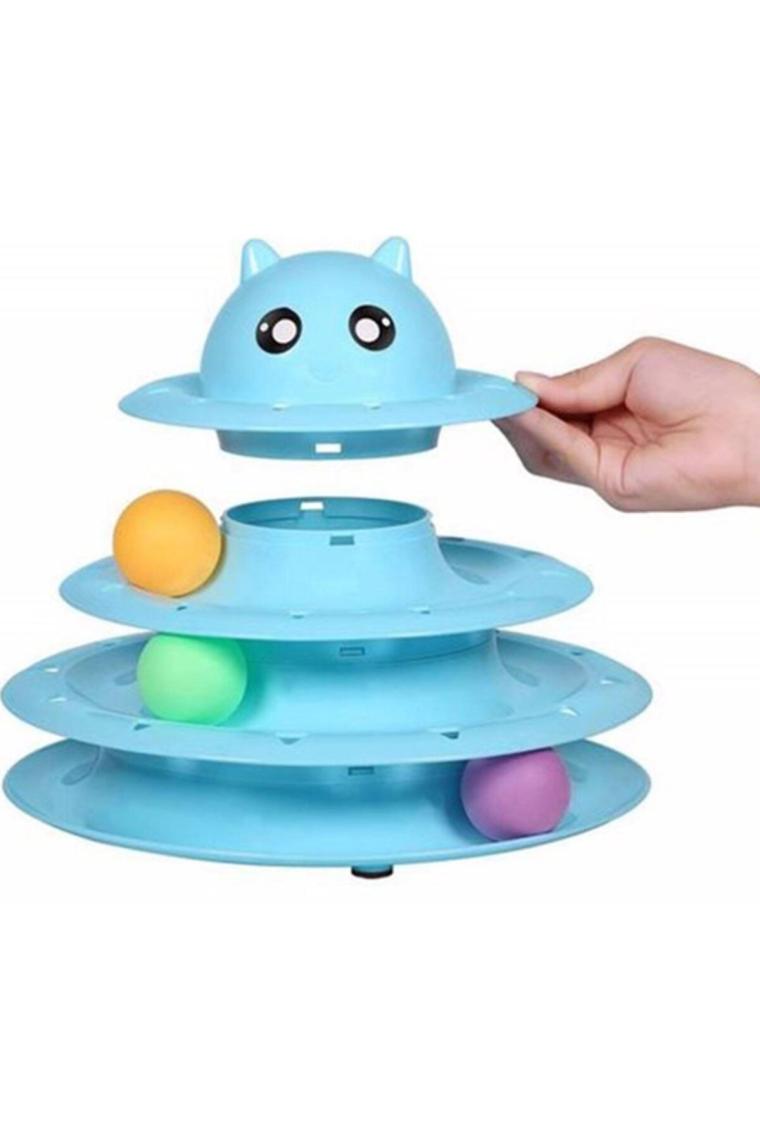 Nunbell 3 Katlı Kedi Oyuncağı Kedi Başlıklı Fare Oyunlu