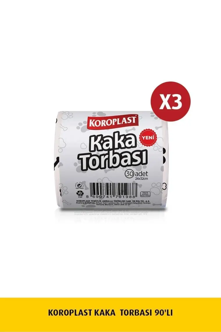 Koroplast Kaka  Torbası 30'lu x 3 Adet