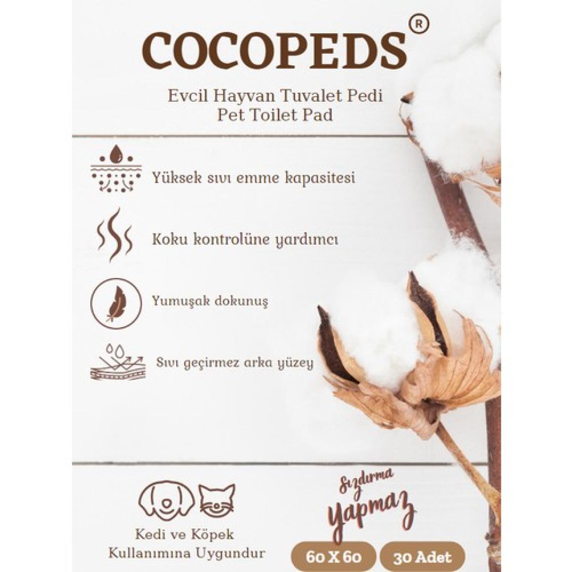 Cocopeds Evcil Hayvan Tuvalet Pedi  60*60 30 Adet 1 Paket