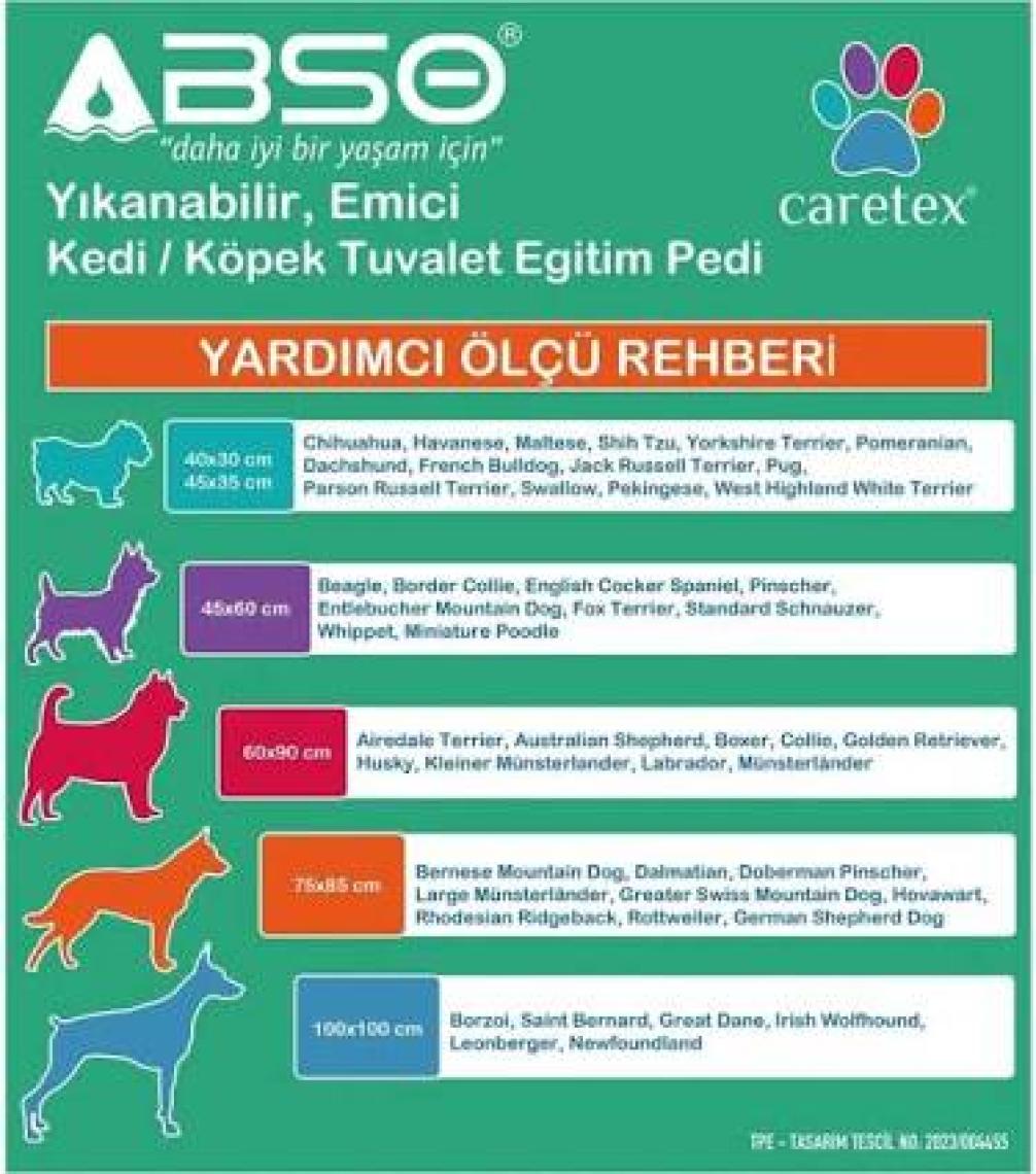 Abso Yıkanabilir Emici Tuvalet Eğitim Köpek Pedi ( 45X60 cm