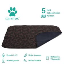 Abso 5 Katlı Yıkanabilir Emici Köpek Pedi Kahve Kemik Baskılı