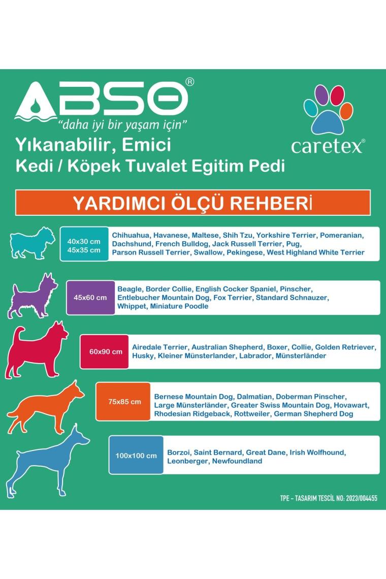 Abso Yıkanabilir Emici Tuvalet Eğitim Köpek Pedi ( 75 X 85 Cm. )