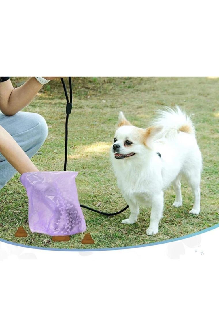 Rng Shopping Evcil Hayvan Pati Desenli Kedi Köpek Kaka Poşeti Torbası 4'lü Set 60 Adet