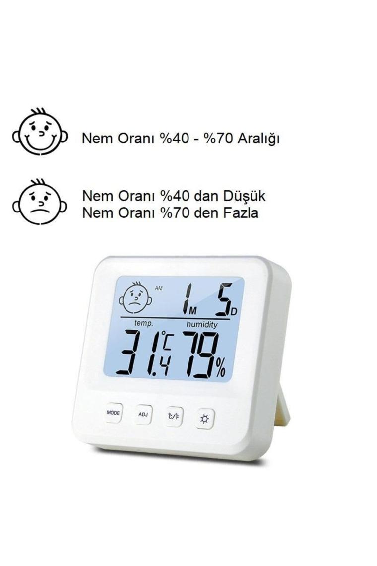 Upway Dijital LCD Masaüstü Saat Sıcaklık Nem Konfor Alarm LED Işıklı Mini Saat