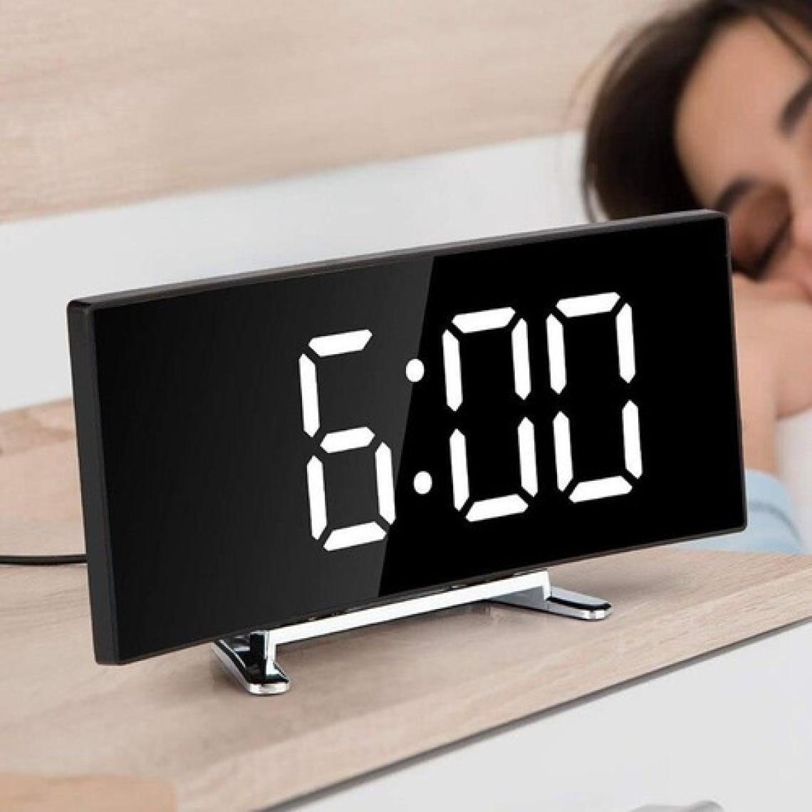 Valkyrie Alarmlı LED Dereceli Curved Dijital Masa Saati