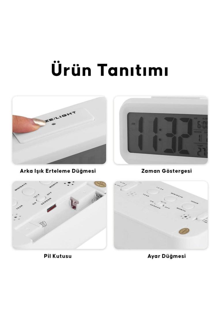 Li Bole LED Termometreli Alarmlı Dijital Masa Saati