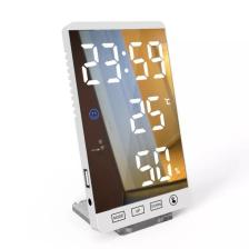 Upway 6 Inç Dijital Aynalı LED Ekran Masa Saati Alarm Sıcaklık Nem USB