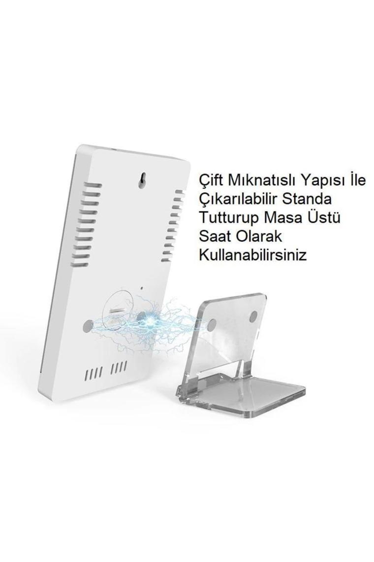 Upway 6 Inç Dijital Aynalı LED Ekran Masa Saati Alarm Sıcaklık Nem USB