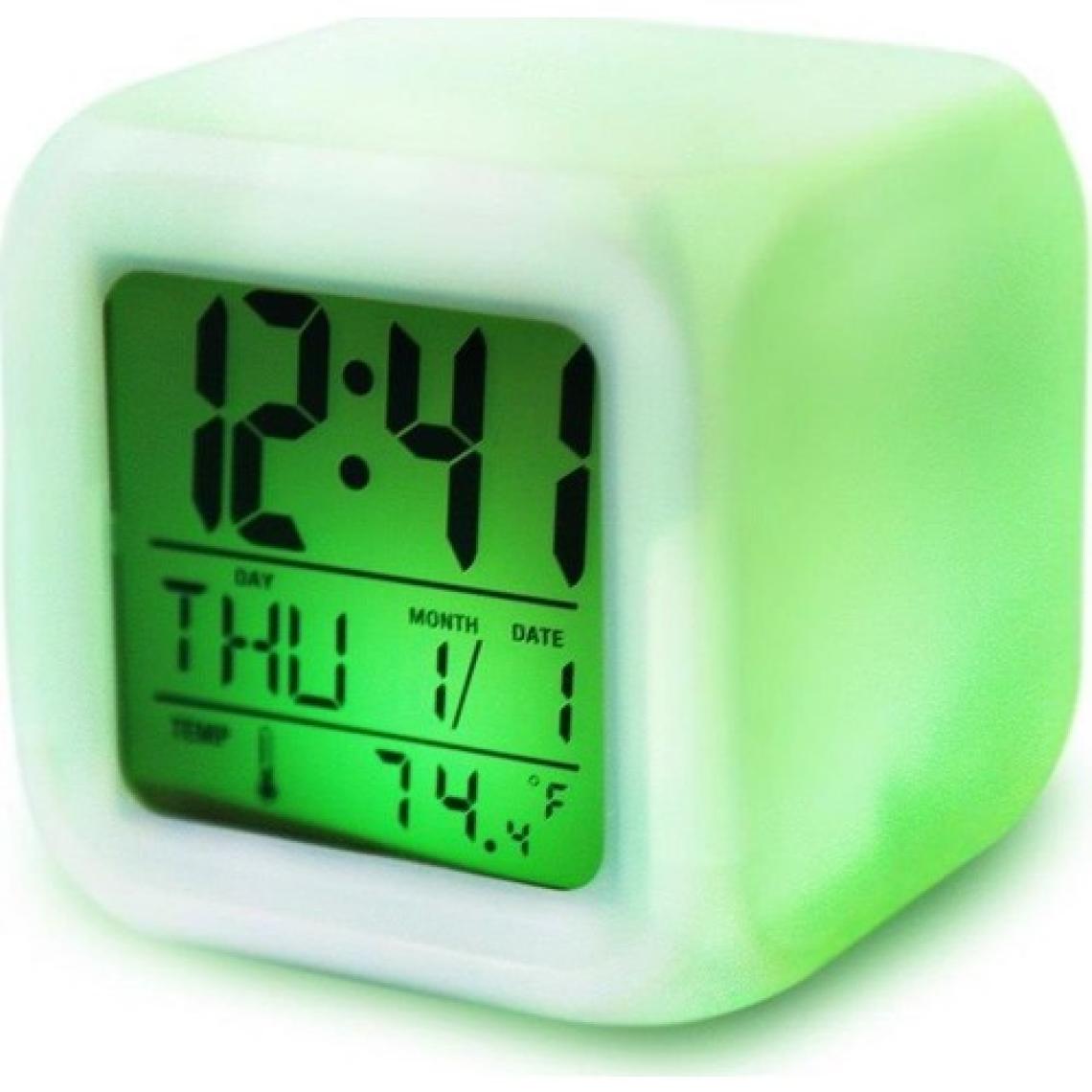 Tekno İstanbul Çalar Masa Renk Değiştiren Küp Saat Alarm Clock Takvim
