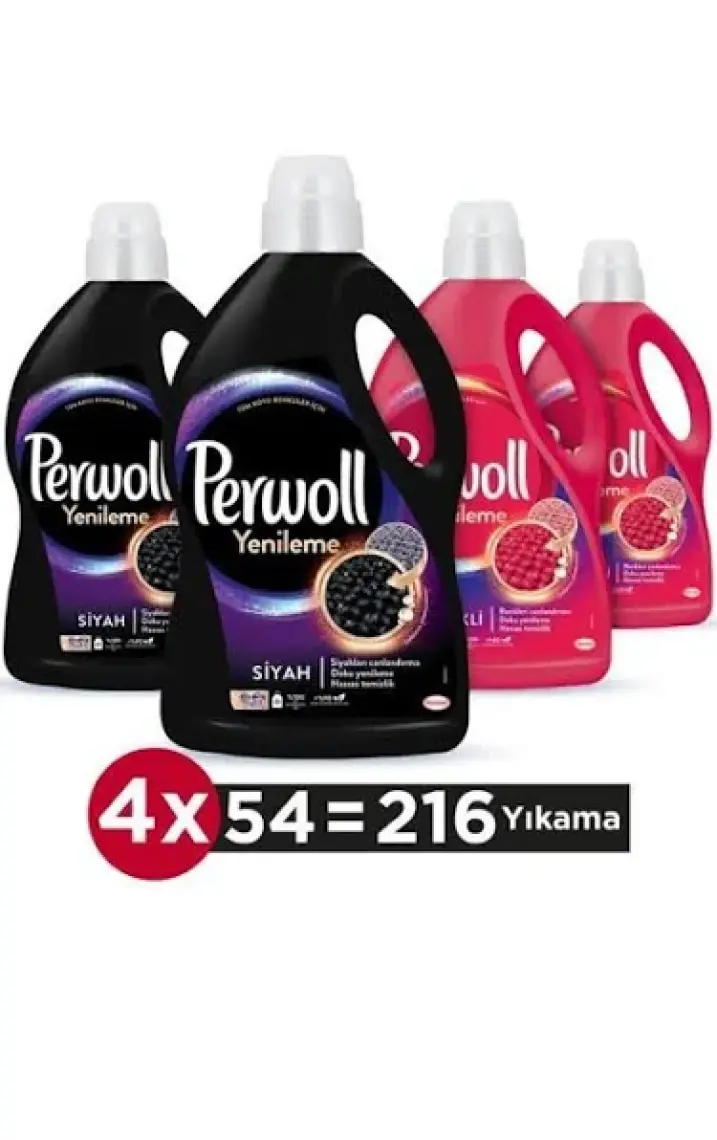 Sıvı Deterjan Yenileme Siyah 2x2.97L & Renkli 2x2.97L (216 Yıkama) – Siyah ve Renkli Çamaşırlar İçin