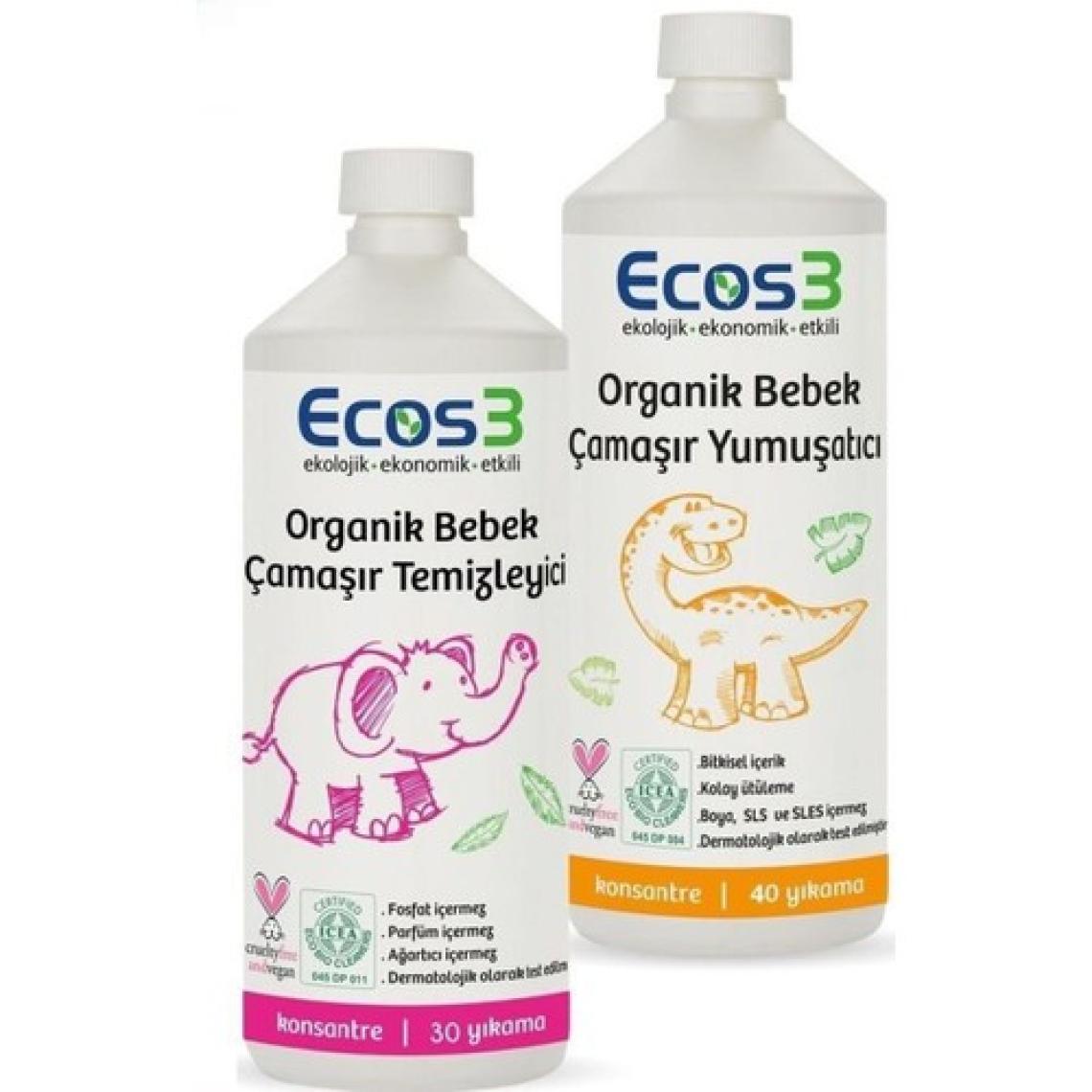 Ecos3 Organik Bebek Çamaşır Yıkama ve Yumuşatıcı Seti