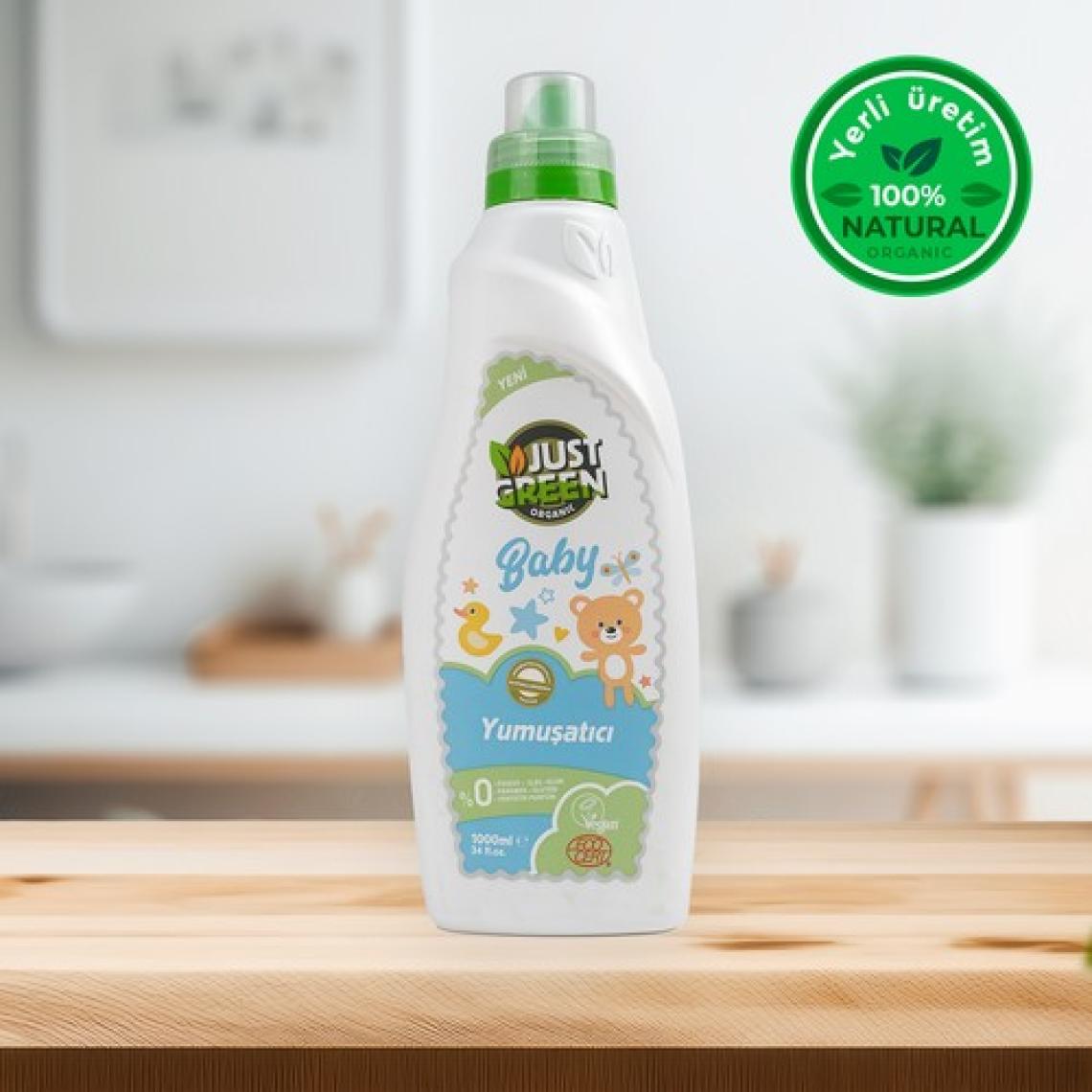 Just Green Organic Baby Çamaşır Yumuşatıcı - Bebekler için %100 Doğal Ve Hassas Yumuşaklık (1000 ML) Yerli Üretim