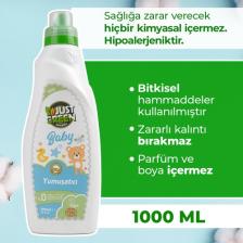 Just Green Organic Baby Çamaşır Yumuşatıcı - Bebekler için %100 Doğal Ve Hassas Yumuşaklık (1000 ML) Yerli Üretim