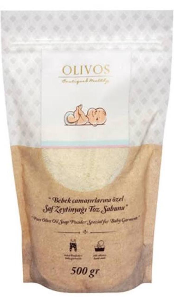 Olivos Doğal Organik Zeytinyağlı Bebek Kıyafetlerine Çamaşırlarına Özel Granül Sabun Toz Sabun 500 gr