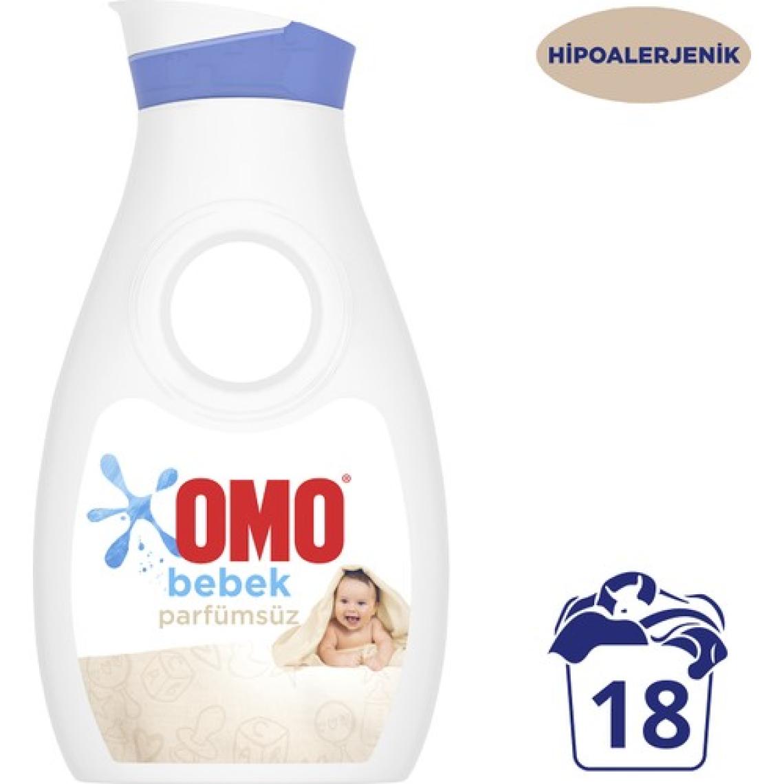 Omo Bebek Sıvı Çamaşır Deterjanı Parfümsüz Hipoalerjenik 900 ML 18 Yıkama 1 Adet