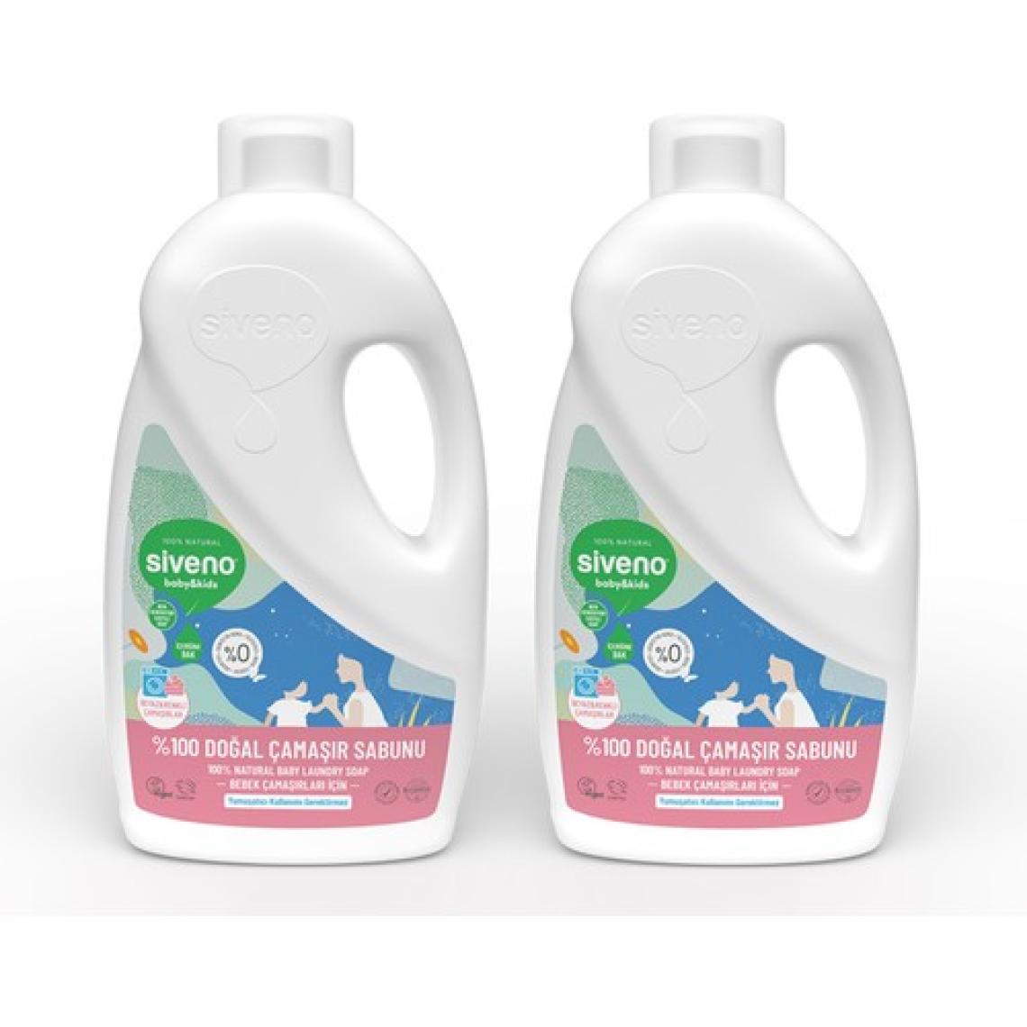Siveno %100 Doğal Bebek Çamaşır Sabunu Kendinden Yumuşatıcılı Bitkisel Deterjan Vegan 1000 ml X2 Adet
