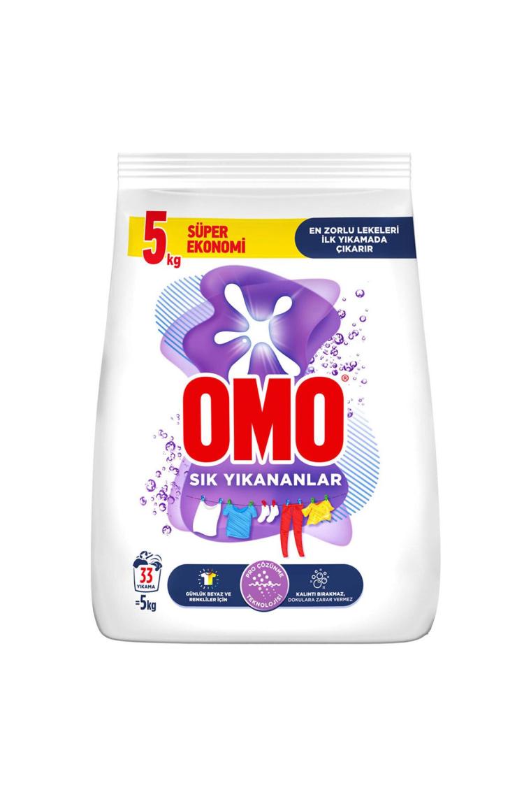 Omo Sık Yıkananlar Beyazlar ve Renkliler için 5 kg Toz Deterjan