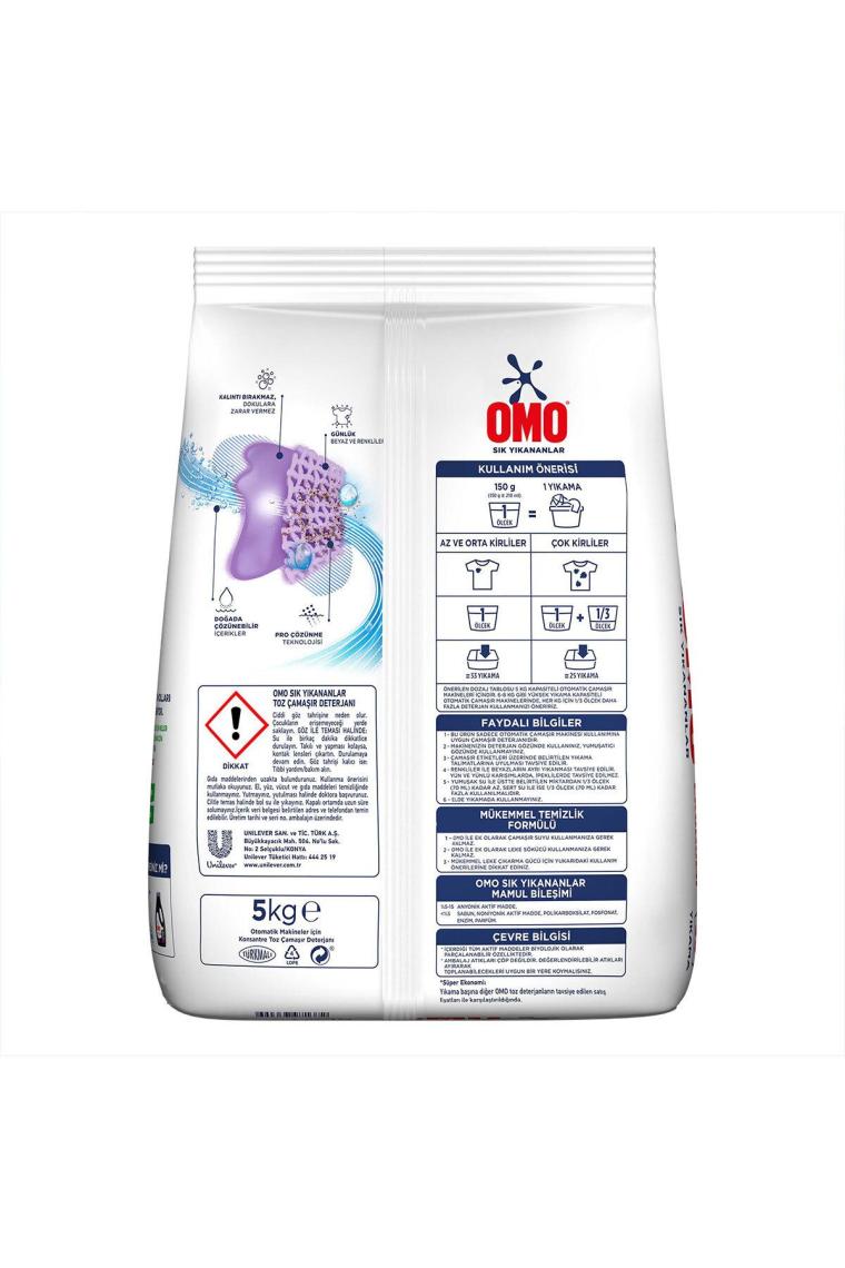 Omo Sık Yıkananlar Beyazlar ve Renkliler için 5 kg Toz Deterjan