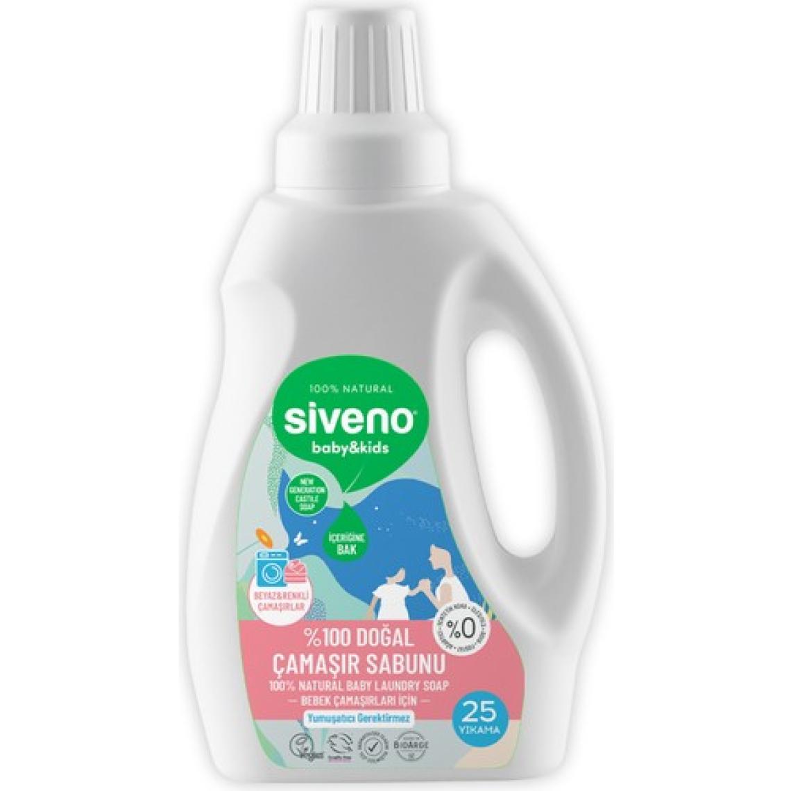 Siveno %100 Doğal Bebek Çamaşır Sabunu Kendinden Yumuşatıcılı Bitkisel Deterjan Konsantre Vegan 750 ml