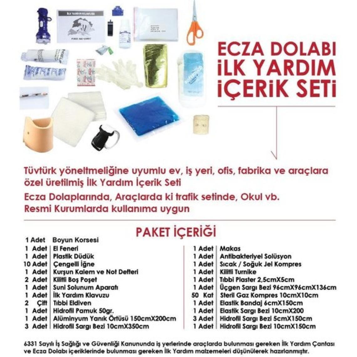 Geseus Ecza Dolabı Büyük Boy Içi Dolu Içerik Setli 47 x 44 x 12 cm 157