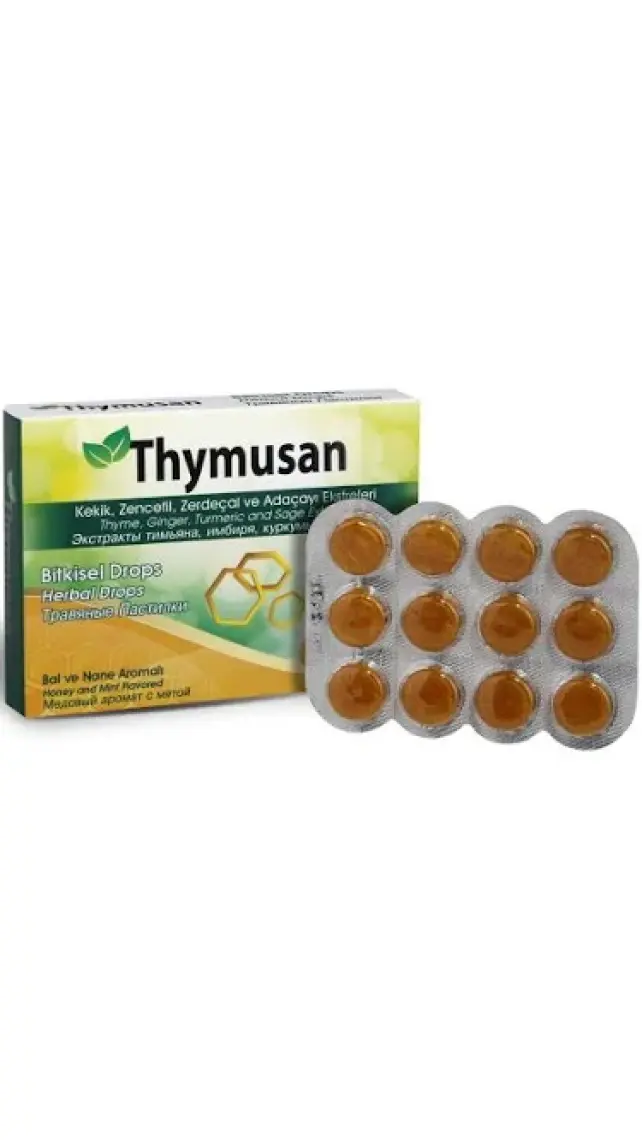 Thymusan Bitkisel Pastil Kekik Zencefil Zerdeçal 24 Lü