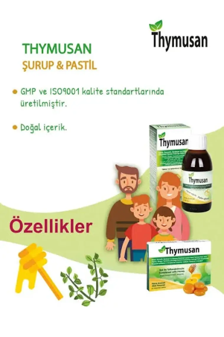 Thymusan Bitkisel Pastil Kekik Zencefil Zerdeçal 24 Lü