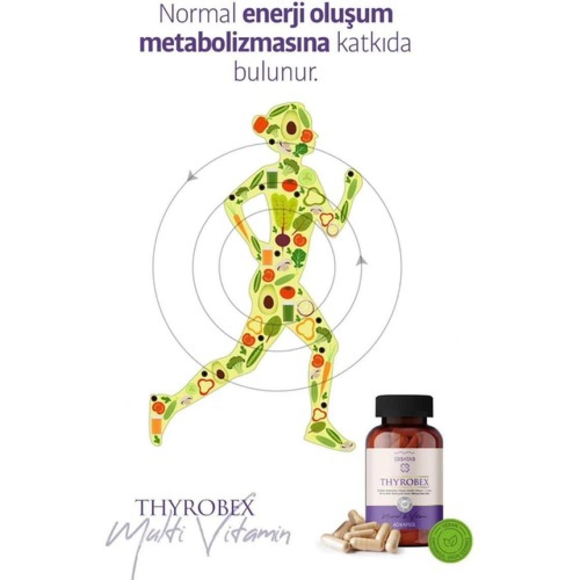 Erbatab Multivitamin ve Mineral Takviye Edici Gıda - 60 Bitkisel Vcaps Kapsül, Çinko ve Vitamin İçerir, Türkiye Menşeli