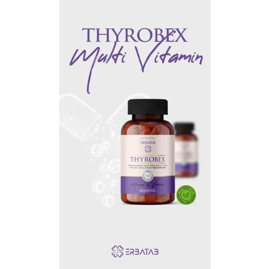 Erbatab Multivitamin ve Mineral Takviye Edici Gıda - 60 Bitkisel Vcaps Kapsül, Çinko ve Vitamin İçerir, Türkiye Menşeli