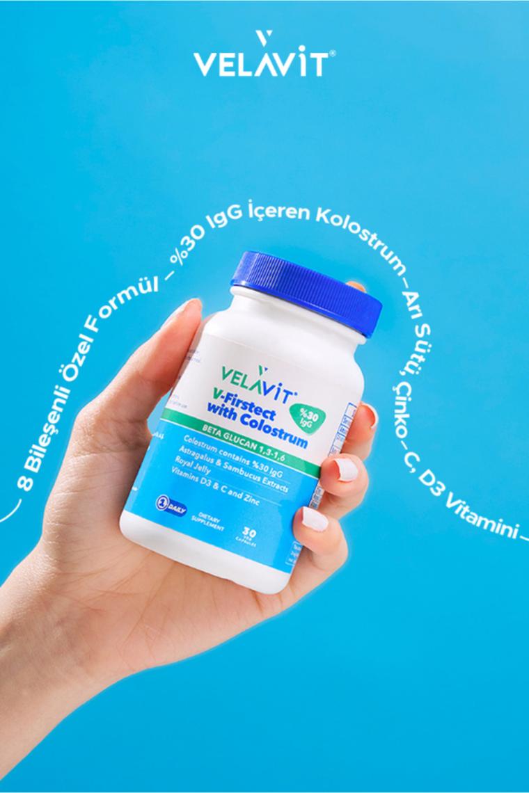 Velavit V-Firstect with Colostrum 30 Kapsül