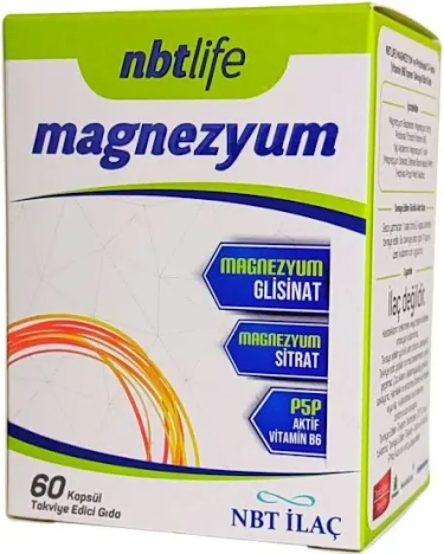 Nbt Life Magnezyum P5p Vitamin B6 Içeren 60 Kapsül