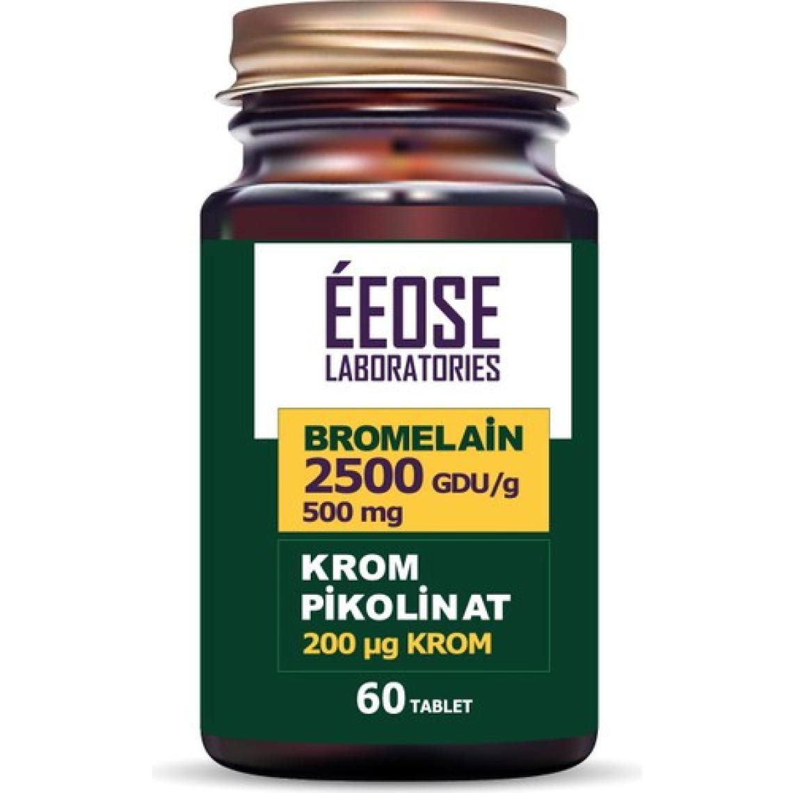 Eeose Bromelain (2500 Gdu/g) ve Krom Pikolinat - 60 Tablet