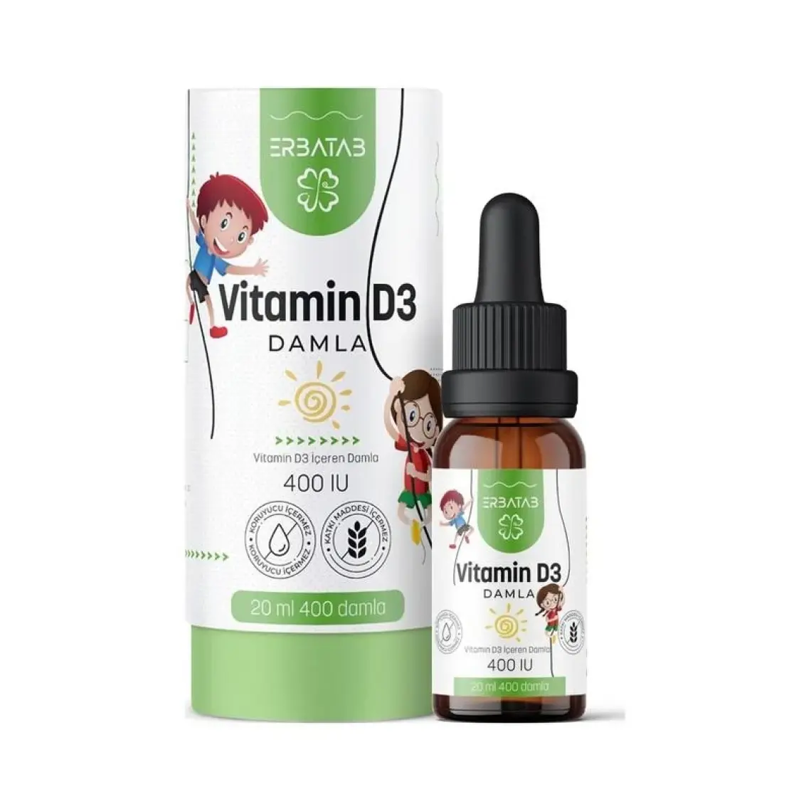Erbatab Vitamin D3 Kids 20 ml 400 IU Damla