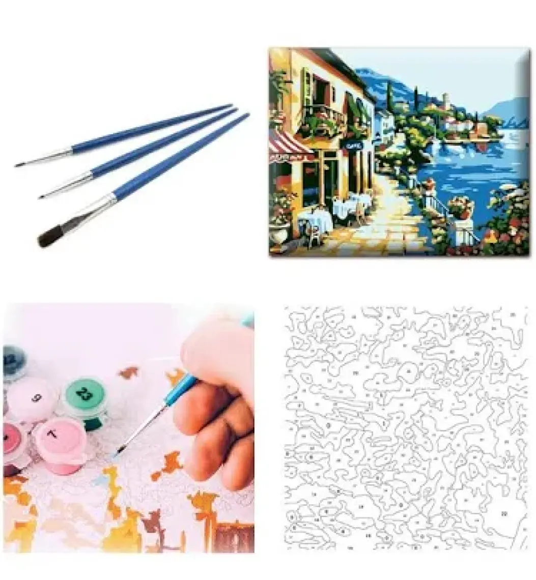 Tabdiko Sayılarla Boyama Seti 40 x 50 cm Tuval Şasesine Gerili Yalı