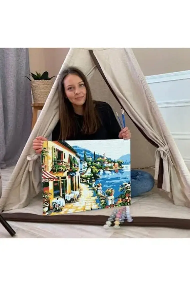 Tabdiko Sayılarla Boyama Seti 40 x 50 cm Tuval Şasesine Gerili Yalı