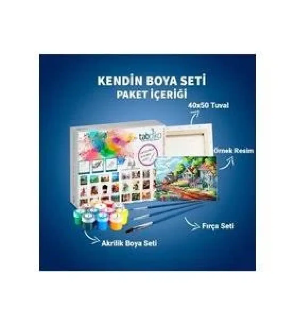 Tabdiko Sayılarla Boyama Seti 40 x 50 cm Tuval Şasesine Gerili Yalı