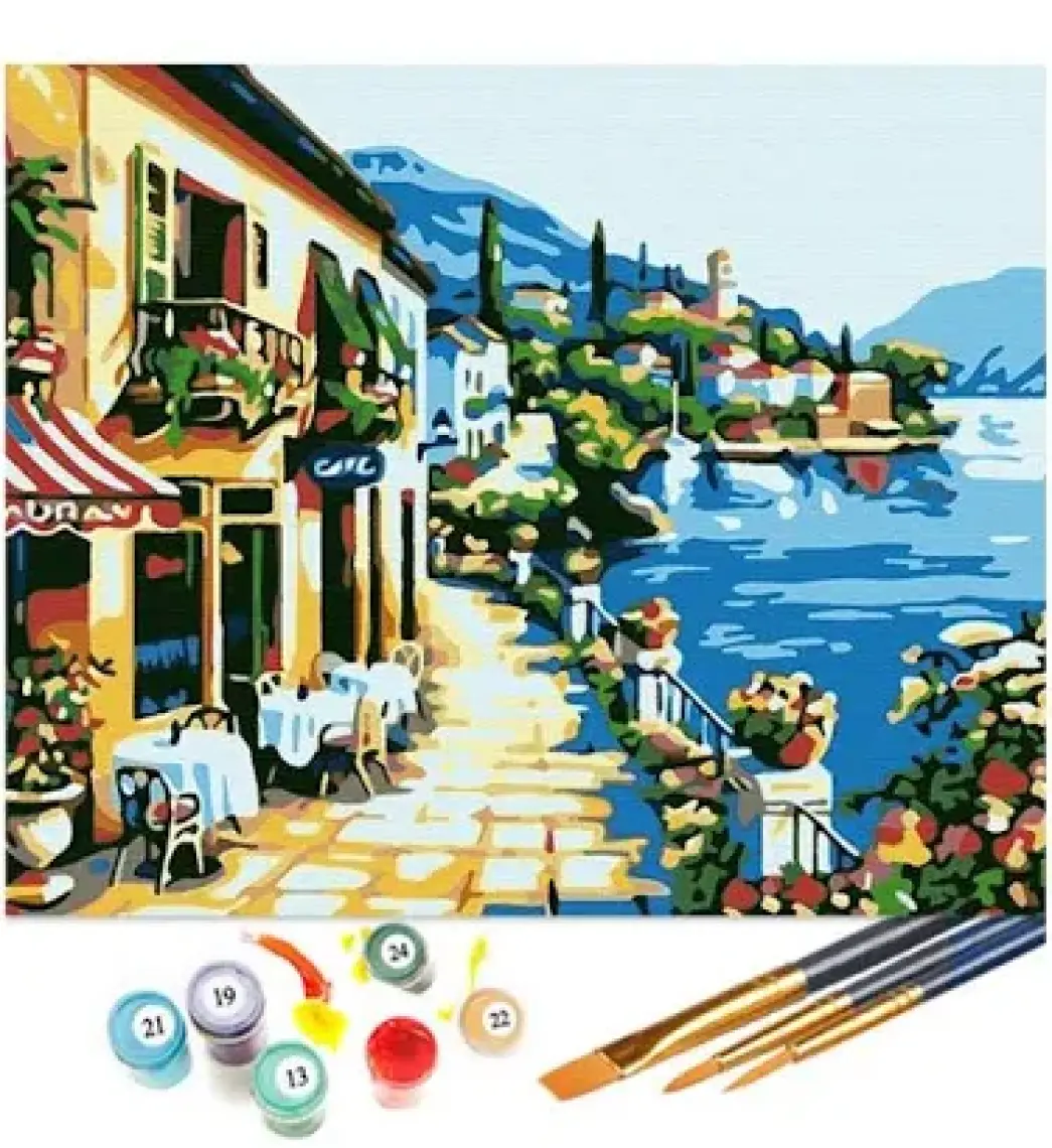 Tabdiko Sayılarla Boyama Seti 40 x 50 cm Tuval Şasesine Gerili Yalı