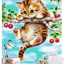 Tabdiko Sayılarla Boyama Seti 40 x 50 cm Tuval Şasesine Gerili Yaramaz Yavru Kedi