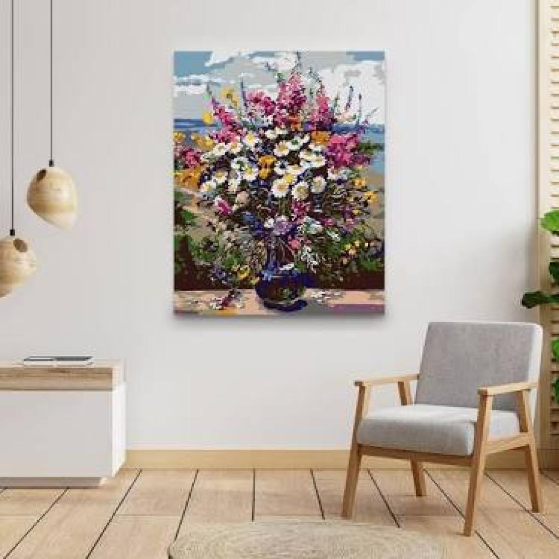 Tabdiko Sayılarla Boyama Seti 40 x 50 cm Tuval Şasesine Gerili Vazodaki Renkler
