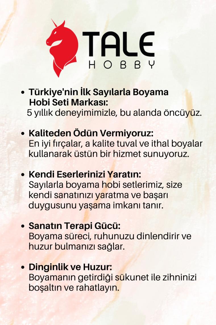 Sayılarla Boyama Numaralı Tuval Seti Fırça Boya Dahil 40X50CM Kuş