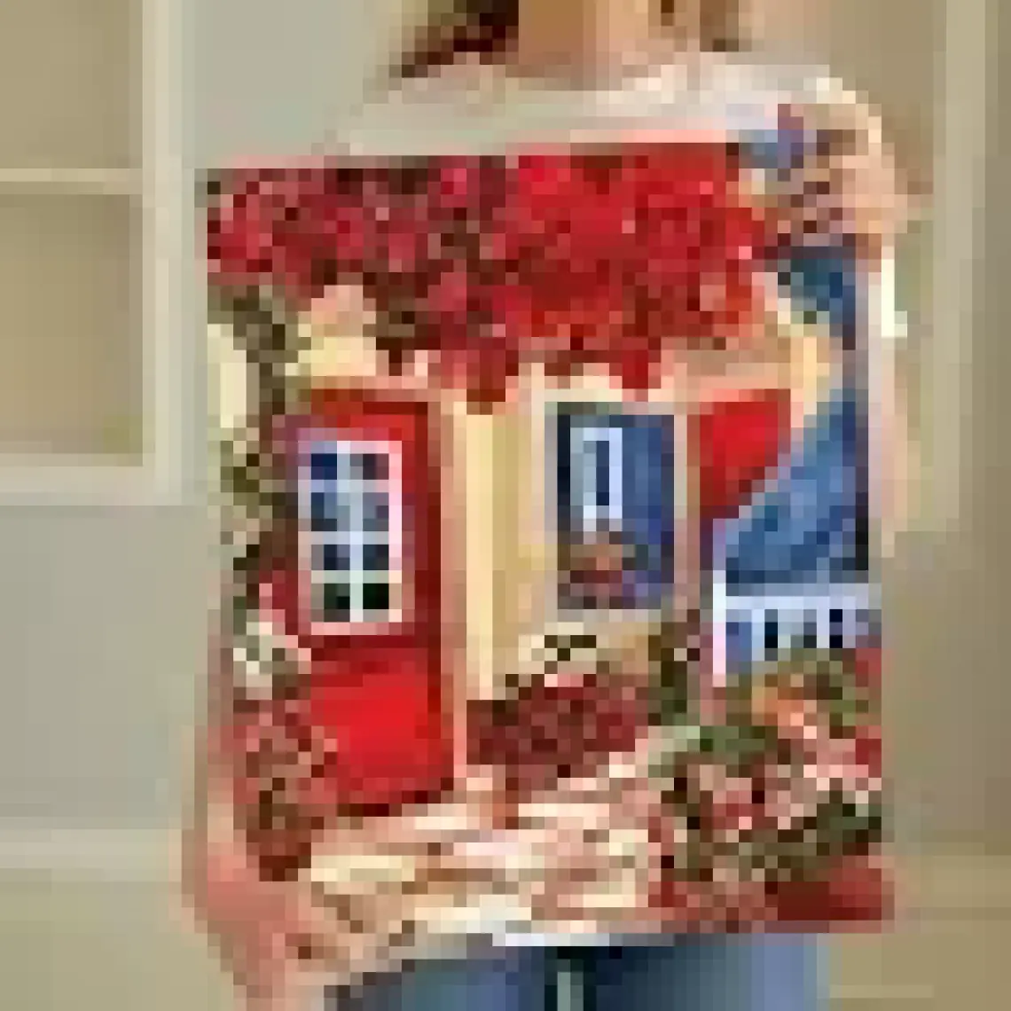 Tabdiko Sayılarla Boyama Seti 40 x 50 cm Tuval Şasesine Gerili Kırmızı Bahçe