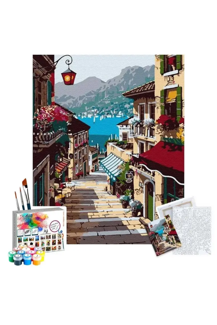 Tabdiko Nostaji Sokak Sayılarla Boyama Seti 40 x 50 cm