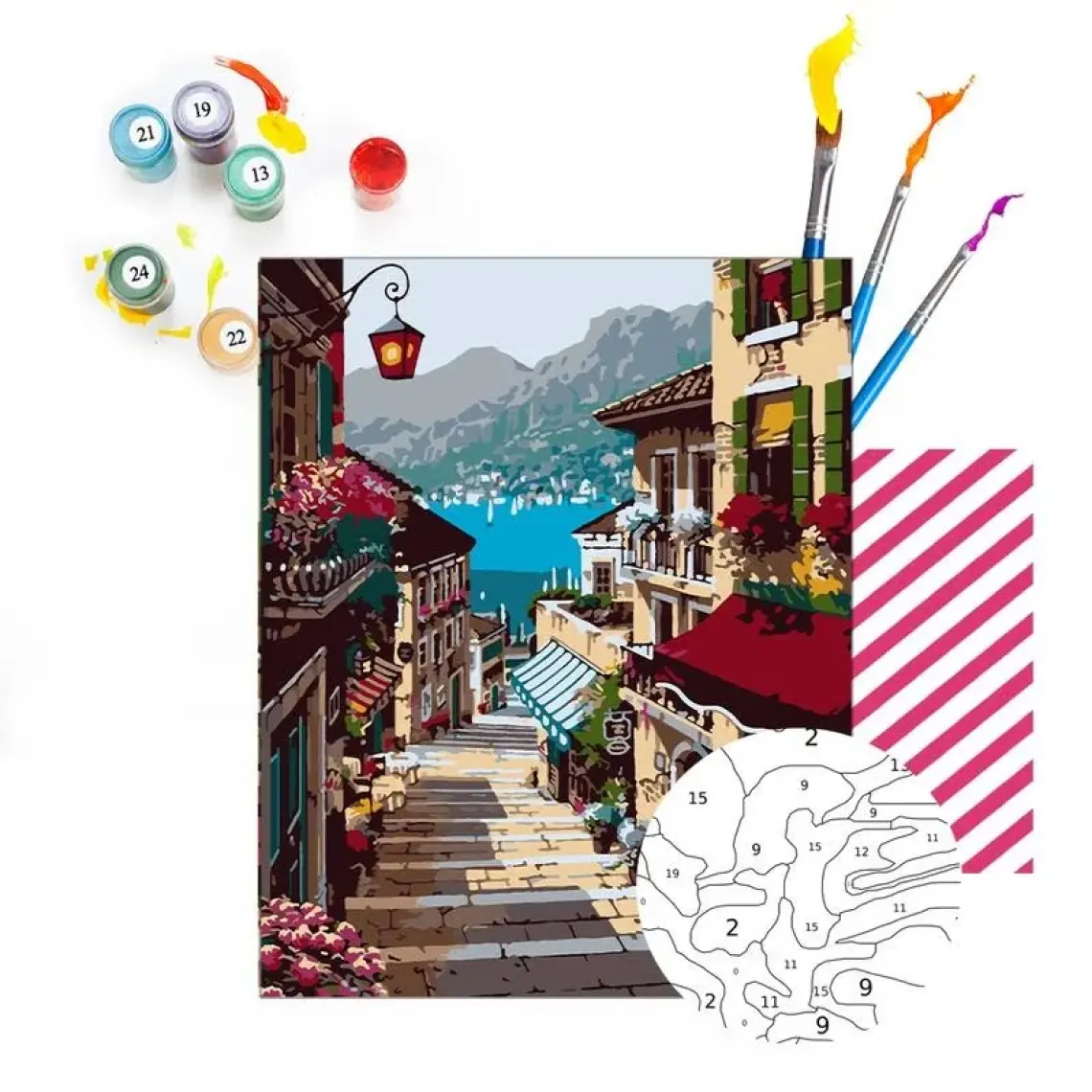 Tabdiko Nostaji Sokak Sayılarla Boyama Seti 40 x 50 cm