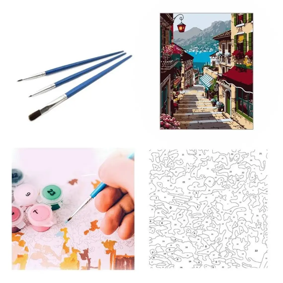 Tabdiko Nostaji Sokak Sayılarla Boyama Seti 40 x 50 cm